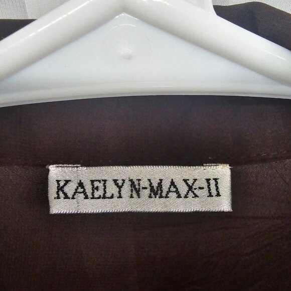 Kaelyn Max Blouse Brown Sheer Boho Lace Gypsy Hippie 1X - Picture 9 of 12